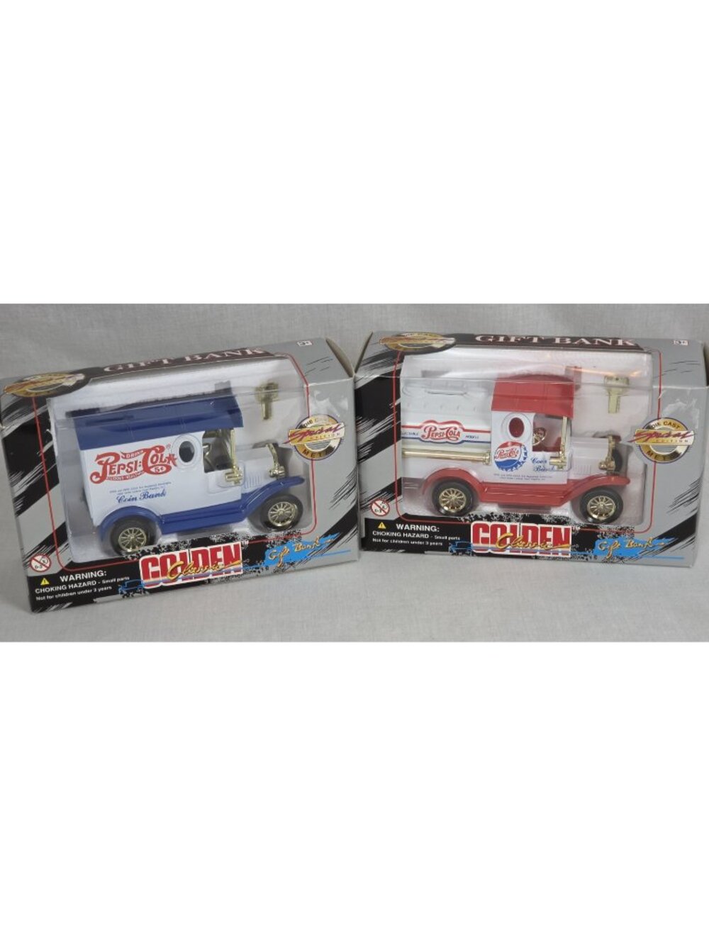 Vintage 2 Pepsi Coin Banks Delivery Truck Die Cast Collectible Bank NEW Novelty